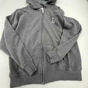 Disney Gray Full Zip Hoodie Mickey Mouse Size Large